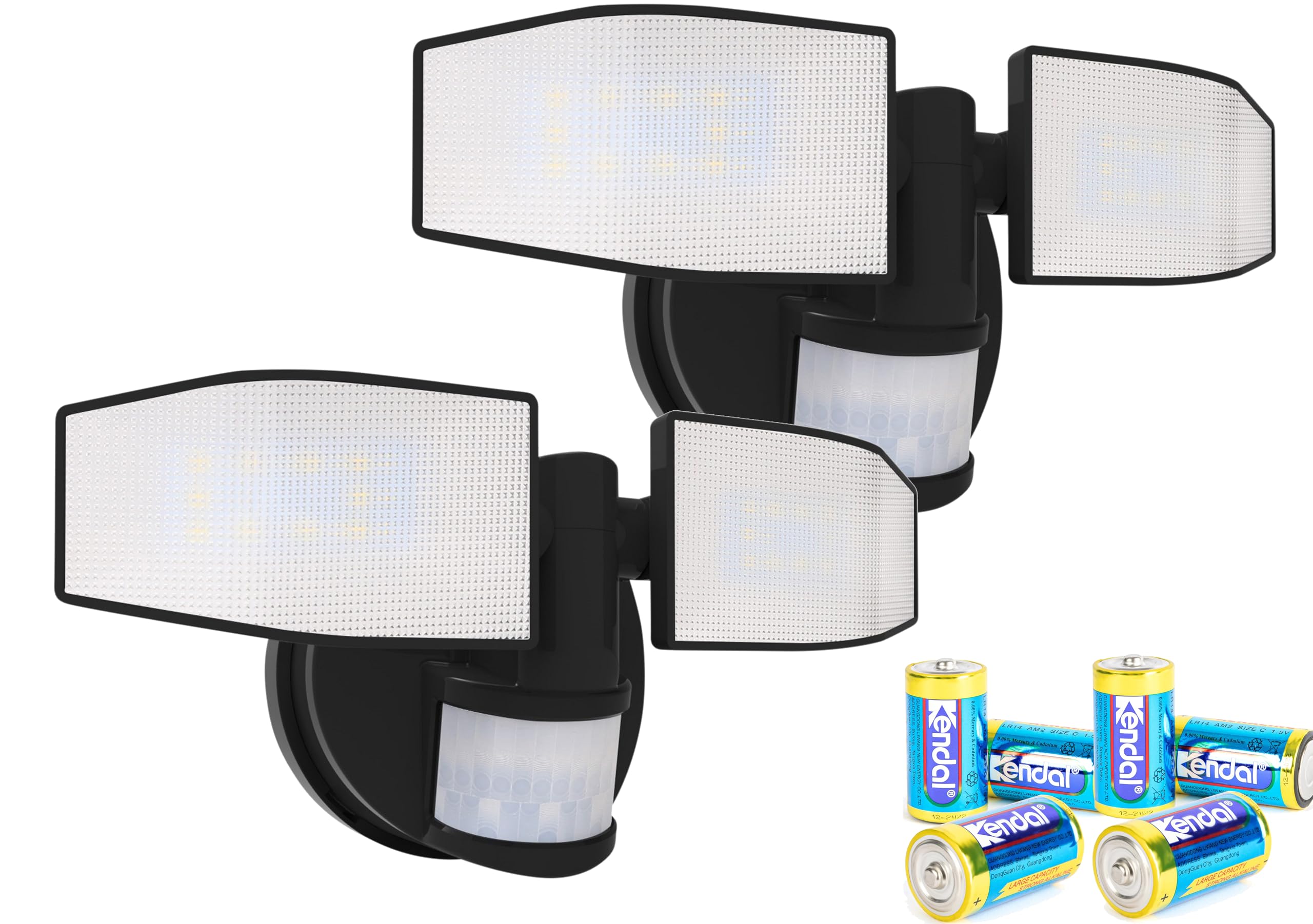 Northpoint LED Batteriestrahler mit Bewegungsmelder – 400 Lumen Fluter 2er-Set Schwarz
