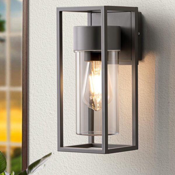 EDISHINE Wandleuchte E27 IP44 Wasserdicht – Moderne Aussenleuchte Anthrazit für Haus & Terrasse
