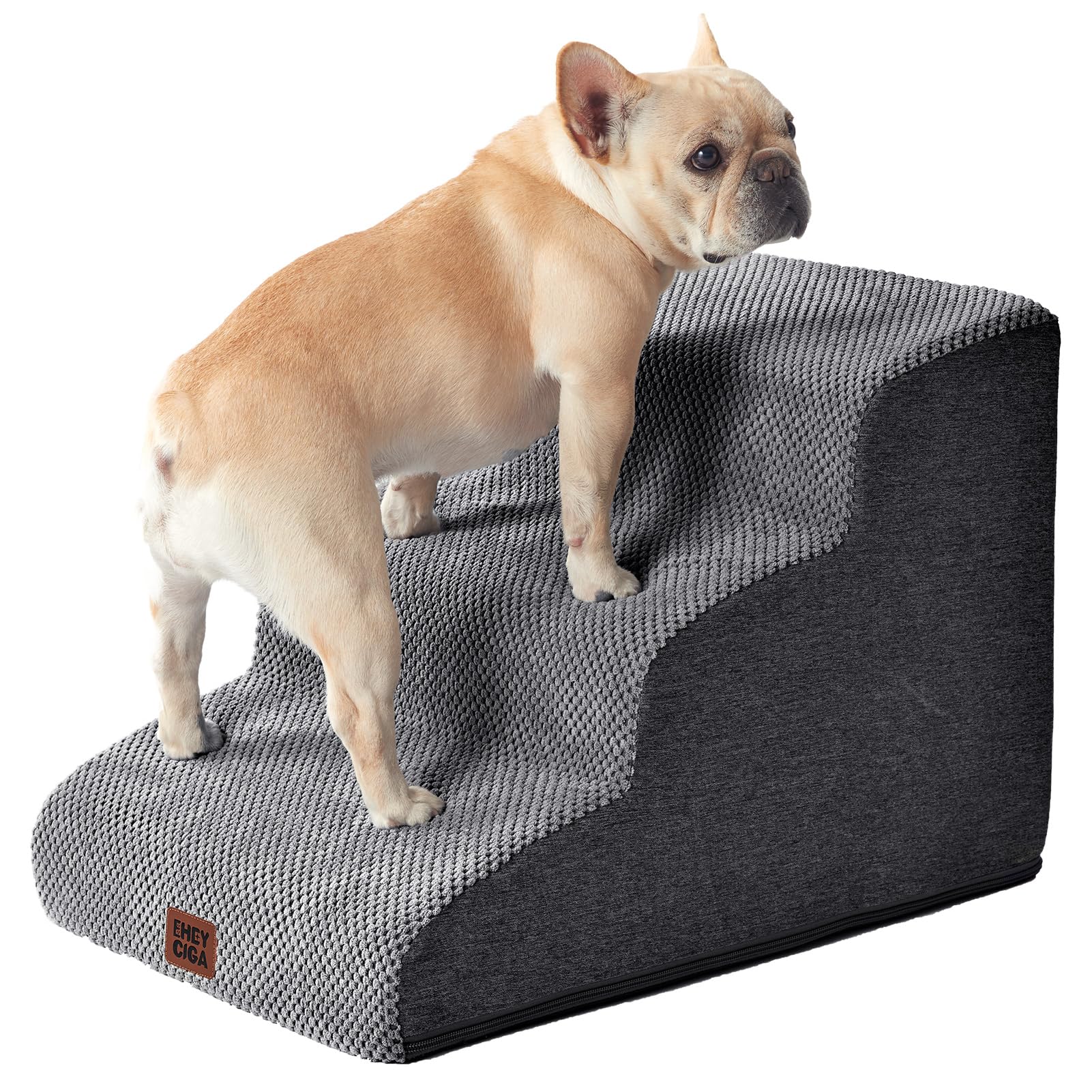 EHEYCIGA Hundetreppe 40 cm – 3 Stufen Haustiertreppe mit Gelenkschonung für kleine Hunde