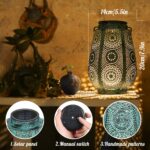 Bonsery Solarlaterne Türkis – Vintage Gartenleuchte IP65 wasserdicht, 15 Lumen – Bild 7