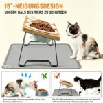 Xnqelerate Erhöhter Katzennapf 3er Set – Ergonomische Futterstation mit Keramik & Bambus – Bild 3