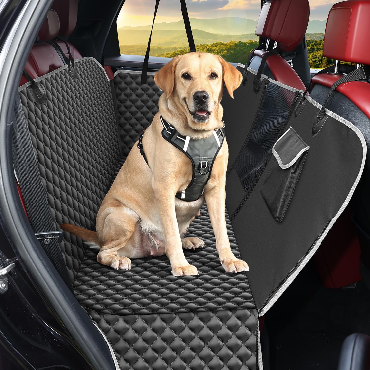 KYG Hundedecke Auto Rückbank 135x140 cm – Wasserdicht & rutschfest für alle Fahrzeuge