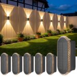 ELLASAY Solar Wandleuchte 6er Set – IP65 Wasserdicht, Up & Down Licht für Garten & Terrasse