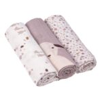 LÄSSIG Mulltücher 3er Set 80x80 cm – Spucktücher aus Bambusviskose für Babys