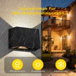 ILIKEPOW 4er Set Solar Wandleuchten mit 240° Abstrahlwinkel – Warmweiss 3000K für Garten & Terrasse – Bild 4