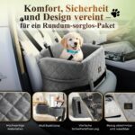 TinyDogs Hundeautositz bis 12 kg – 4-fach gesichert mit Memory Schaum für Vorder- & Rückbank – Bild 3
