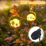 JOYCREATOR Solar Gartenleuchten 2er Set – IP65 Wasserdichte Fee Deko mit LED für Balkon & Terrasse – Bild 2
