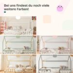 [en.casa] Montessori Hausbett Sisimiut 140x200 cm – Kinderbett mit Rausfallschutz & Lattenrost – Bild 9