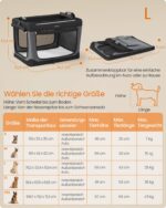 Feandrea Hundebox faltbar 76,2 cm – Transportbox für Mittelgrosse Hunde mit 4 Netztüren – Bild 6