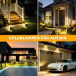 Ollny 4er Set Solarstrahler 60 LEDs Warmweiss – IP65 Gartenleuchten mit 3 Modi & Dusk-to-Dawn – Bild 7