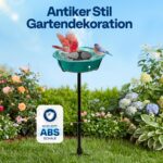 VIVOHOME 35 cm Vogeltränke mit Solarbrunnen – Grün, wetterfest & vogelfreundlich – Bild 8