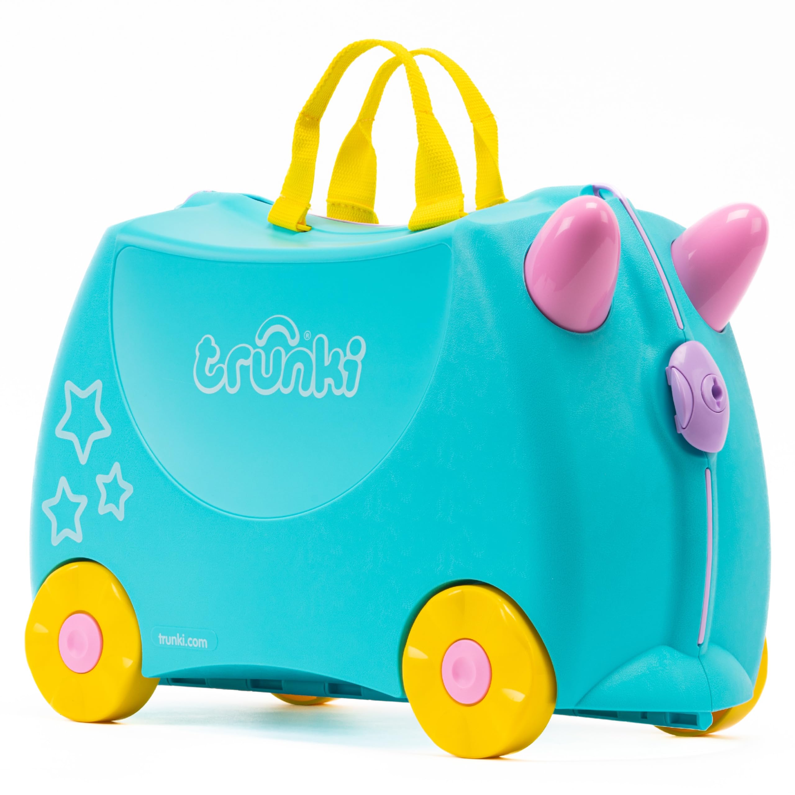 TRUNKI Una Einhorn Kinderkoffer 18L – Befahrbarer Hartschalen-Trolley mit Rollen