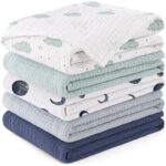 Susurration Musselin Spucktücher 5er-Pack 60x60cm – 100% Baumwolle für Neugeborene