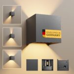 Scandinavian home Lysea LED Wandleuchte – IP65 Aussenleuchte mit einstellbarer Helligkeit