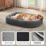Pawk Orthopädisches Hundebett 89x63cm Mittelgrosse Hunde – Memory Foam mit 360° Nackenrolle – Bild 9