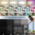 Eregou 24W Smart LED Deckenlampe Dimmbar – RGB Farbwechsel & Sprachsteuerung für Wohnzimmer – Bild 3