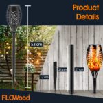 FLOWood Solar Fackeln 6er Set, 53 cm – Flammeneffekt Gartenleuchten IP65 wasserdicht – Bild 3