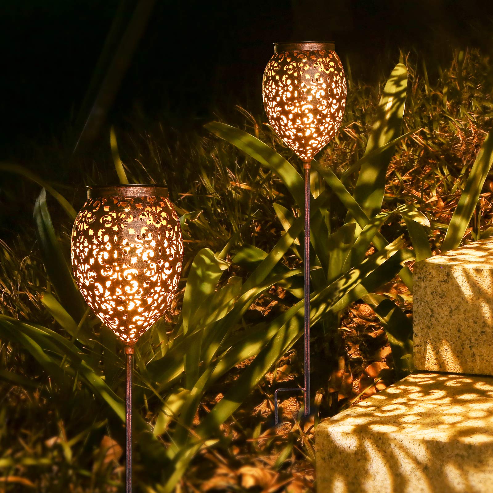 JOYCREATOR 2er Set Solarleuchten mit Orientalischem Design – IP65 Gartenleuchten für Terrasse & Balkon