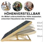 YRHome Hunderampe Holz klappbar 100x40cm – höhenverstellbar bis 100kg für Bett, Sofa & Auto – Bild 6