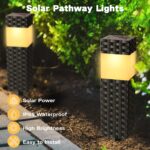 Joomer 8er Set Solarleuchten Quadrat Warmweiss – Wasserdichte Gartenbeleuchtung mit Dämmerungssensor – Bild 8