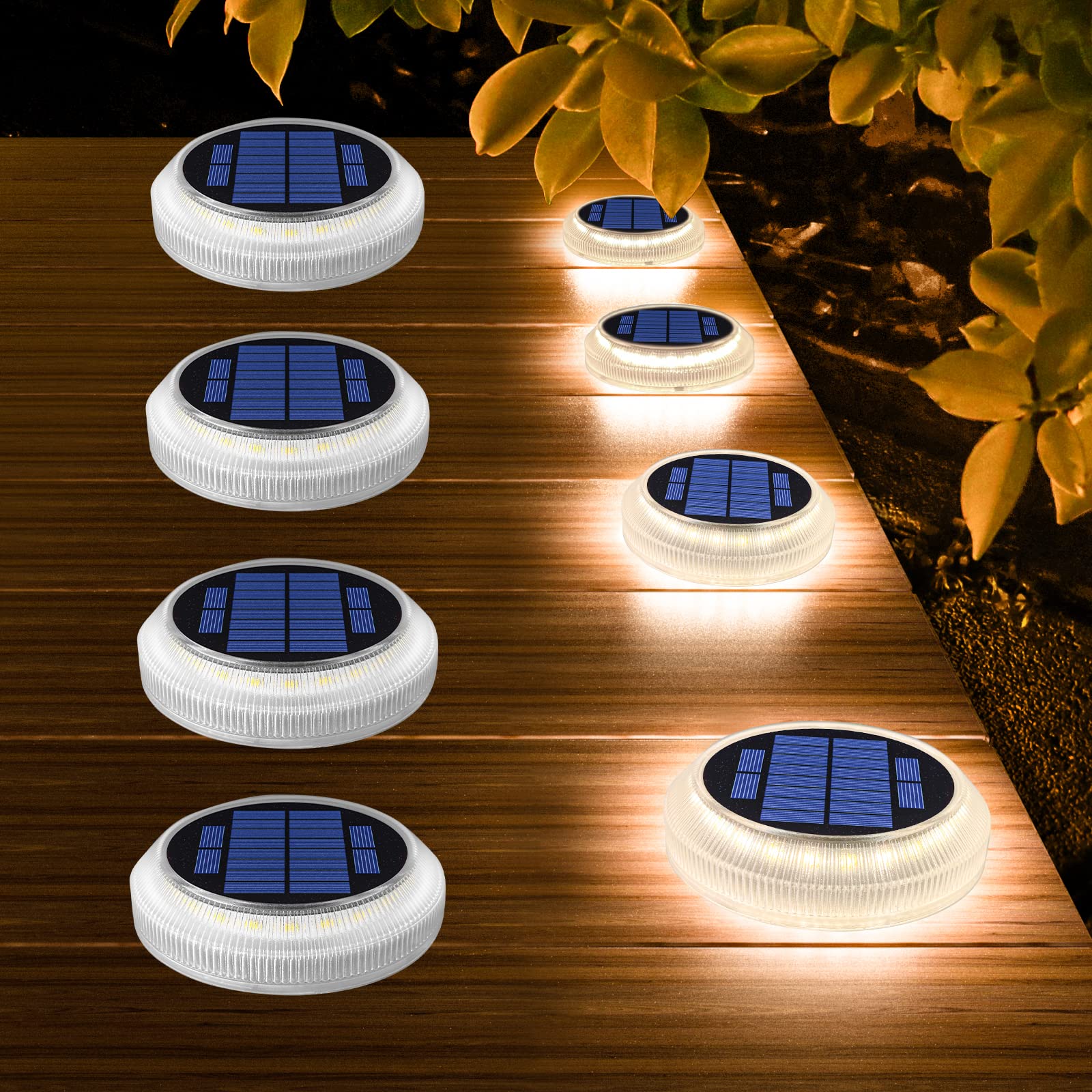 YiLaie Solar Bodenleuchten 4er-Set – IP68 Warmweiß LED für Garten & Terrasse