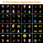 Segotendy LED Projektor mit 64 HD Cartoons – Wasserdichte Projektionslampe für Halloween & Weihnachten – Bild 2