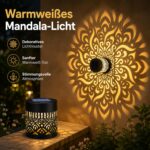 Taechalingo 2er-Set Mandala Solar Wandleuchten – Wasserdichte LED Gartenlampen für Aussen – Bild 6