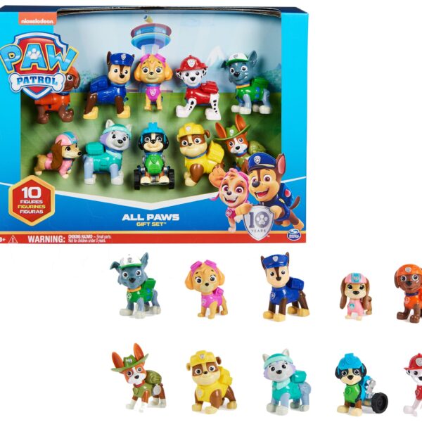 PAW PATROL Action Pups Geschenkset – 10 Figuren mit Uniform & Werkzeug ab 3 Jahren