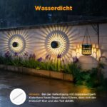 2er Set FLSEPAMB Solarlaterne mit Warmweiss – Automatische Gartenbeleuchtung IP65 wasserdicht – Bild 4