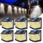 6er Set Solar Aussenleuchte 248 LED mit Bewegungsmelder – IP65 Gartenlampe 270° für Hof & Terrasse