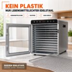 Sommertal Silence 800 Dörrautomat – 12 Edelstahl-Einschübe, 800W, nur 50dB, 24h Timer – Bild 6