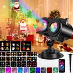Laliled LED Projektor Weihnachten & Halloween – 24 Dias mit Wasserwellen-Effekt, IP44 wasserdicht