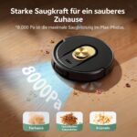Vexilar W9 Saugroboter mit Wischfunktion – 8000Pa Saugkraft & 180 Min Laufzeit – Bild 2