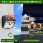 Giliwosy 4er Set Solarleuchten mit Bewegungsmelder – IP65 LED Wandleuchte für Aussen – Bild 3