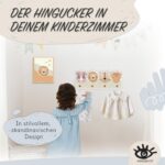 Kindsblick® Safari Kindergarderobe Naturfarben – 4 Haken Wandgarderobe inkl. A4 Poster – Bild 4