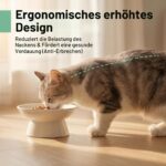 YULL Erhöhte Keramik Katzennäpfe 2er Set – Ergonomischer Futternapf & Wassernapf für Katzen – Bild 3