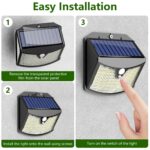 Giliwosy 4er Set Solarleuchten mit Bewegungsmelder – IP65 LED Wandleuchte für Aussen – Bild 6
