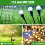 A.bigwhale Solar Glühwürmchen 4er Set mit 8 LEDs – Gartendeko mit 2 Modi für Außen – Bild 4