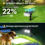 Linkind Solar Gartenleuchte StarRay 2er Pack mit Bewegungsmelder – 1000lm IP67 – Bild 4