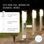 MATO Wegeleuchte 50 cm mit Bewegungsmelder & E27 Fassung – Edelstahl Pollerleuchte IP44 – Bild 2