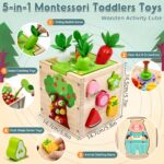 AiTuiTui Motorikwürfel 5 in 1 – Montessori Lernspielzeug aus Holz für Kinder ab 18 Monaten – Bild 3