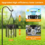 RECHOO 2er Set Solarleuchten Hängend mit Metallgehäuse – IP65 Gartendeko mit 12h Leuchtdauer – Bild 4