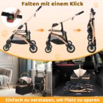 MAMIZO 3in1 Hundewagen mit Transportbox – Faltbarer Hundebuggy bis 20 kg für Hunde & Katzen – Bild 3