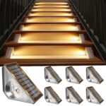 Bzavor 6er Set Solar-Treppenleuchten IP65 – Warmweiss LED Aussenbeleuchtung für Treppen & Terrasse