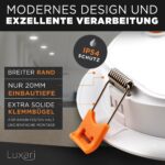 Luxari LED Einbaustrahler 6er Set 9W 230V – Flache Deckenstrahler IP54 3000K Warmweiss – Bild 4