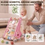 Takeeyce Montessori Lauflernwagen Holz – 8 Spielaktivitäten & Einstellbare Räder ab 10 Monate – Bild 7