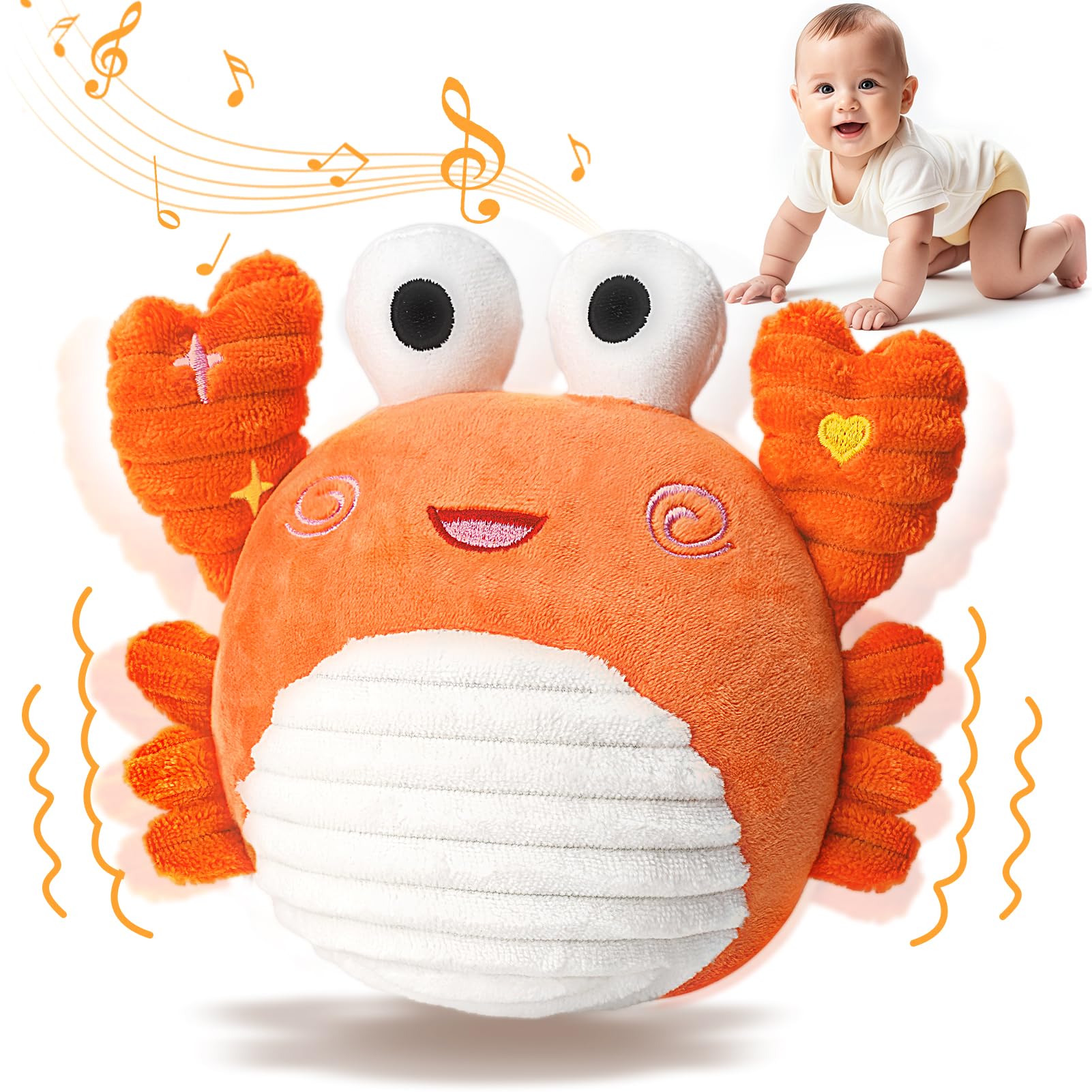 Vanplay Tanzende Krabbe – Musikalisches Krabbelspielzeug für Babys ab 6 Monaten