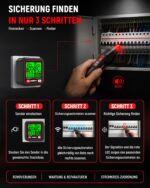 KAIWEETS Stromkreisfinder-Set mit LCD-Display – Steckdosentester & RCD-Prüfung für Elektriker – Bild 3
