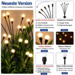 DooYard Solar Glühwürmchen Gartenleuchten 4er-Set – Schwingende Außendeko mit Warmweisslicht – Bild 3