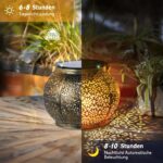 Görvitor 2er Solarlaterne mit Blumenmuster – IP65 Aussenlicht für Balkon & Garten – Bild 2